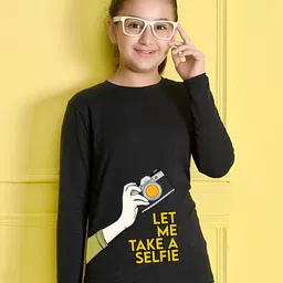 Nusyl Girls Black Printed T-shirt-picture-25