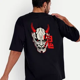 Bloopers Store Men Black Printed Applique Loose T-shirt-picture-16