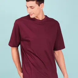 NUSYL Round Neck Half Sleeve Oversized Cotton T-shirt-picture-51