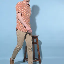 Crimsoune Club Classic Slim Fit Floral Printed Spread Collar Shirt-image-49