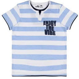 Souped Up Fashion Boys Striped Henley Neck Pure Cotton T-shirt-picture-40