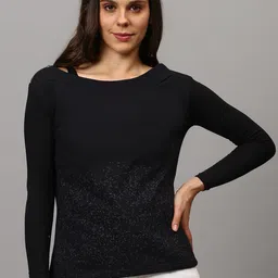 Campus Sutra Women Black Printed Cotton Sweatshirt-image-55