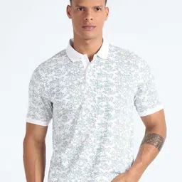 Flying Machine Floral Printed Polo Collar Pockets T-shirt-picture-28