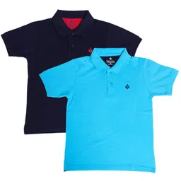 BAESD Boys Pack of 2 Polo Collar Cotton T-shirts-image-12
