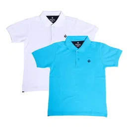 BAESD Boys Pack Of 2 Polo Collar Cotton T-shirt-image-53