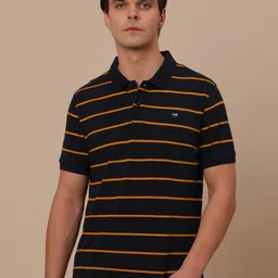 Wrangler Striped Polo Collar Cotton T-shirt image 2