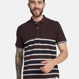 Octave Striped Polo Collar T-shirt-picture-23