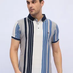 ARRAY Men Striped Polo Collar Cotton T-shirt-picture-14