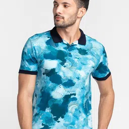 Being Human Abstract Printed Polo Collar Regular-Fit Knitted Casual T-shirt-picture-31