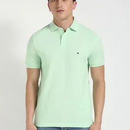 Tommy Hilfiger Men Solid Polo Collar Cotton T-shirt-picture-55
