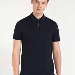 Tommy Hilfiger Men Solid Polo Collar Cotton T-shirt image 1