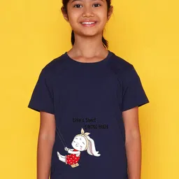 NUSYL Girls Printed Round Neck T-shirt-image-38