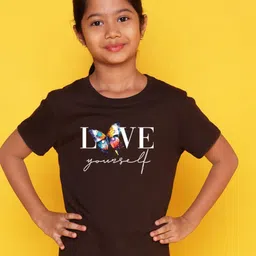 NUSYL Girls Typography Printed Round Neck T-shirt-image-9