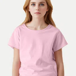 BAESD Girls Round Neck Short Sleeves Cotton T-shirt image 1