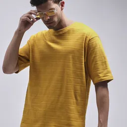 DILLINGER Men Round Neck Solid Oversized Pure Cotton T-shirt-image-32