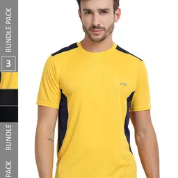 FTX Pack Of 3 Colourblocked Round Neck Dry Fit Sports T-shirt-picture-30