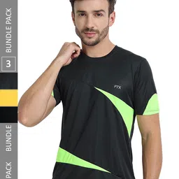 FTX Pack Of 3 Colourblocked Round Neck Dry Fit Sports T-shirt-picture-29