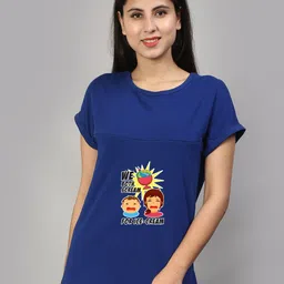 SillyBoom Graphic Printed  Round Neck Extended Sleeves Cotton Maternity T-shirt-picture-31