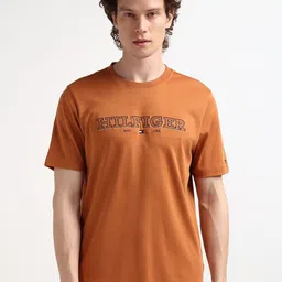 Tommy Hilfiger Round Neck Short Sleeves Regular Fit Pure Cotton T-shirt-picture-33