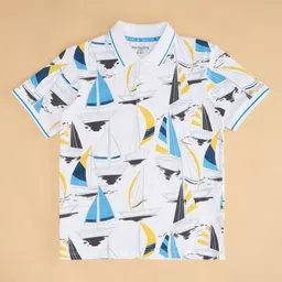 Pantaloons Junior Boys Printed Polo Collar Cotton T-shirt-picture-15