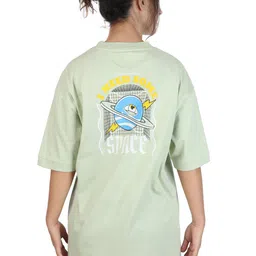 ZU Printed Round Neck Drop-Shoulder Sleeves Pure Cotton Oversized T-shirt-picture-35