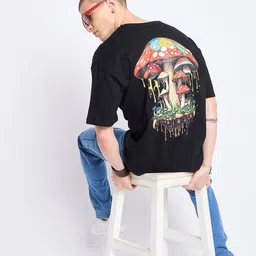 Mast & Harbour Oversized Graphic Printed Drop-Shoulder Sleeves Pure Cotton T-shirt-picture-33