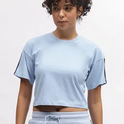 Iconic Round Neck Short Sleeves Crop Regular Fit T-shirt-image-41
