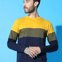 The Dry State Men Cotton Round Neck Colourblocked T-shirt-picture-34