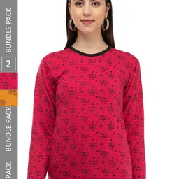 IndiWeaves Pack Of 2 Printed Round Neck Woollen T-shirt-picture-40