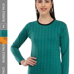 IndiWeaves Pack Of 2 Printed Woollen Regular T-shirt-picture-18