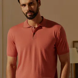 Andamen Polo Collar Short Sleeves Merino Woollen Regular T-shirt-picture-26