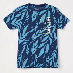 Fame Forever by Lifestyle Boys Floral Printed Round Neck Cotton T-shirt image 1