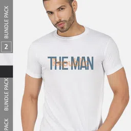 CHOZI Pack Of 2 Printed Cotton T-shirt image 1