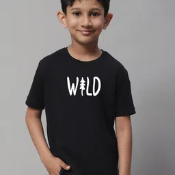 Friskers Boys Typography Printed Cotton Lycra T-shirt-image-2