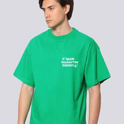 Besick Round Neck Cotton Oversized T-shirt-picture-29