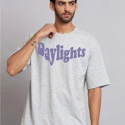 Imsa Moda Typography Printed Drop-Shoulder Sleeves Cotton Oversized T-shirt image 1