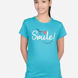 Bodycare Girls Typography Printed Round Neck Short Sleeves Applique Cotton Casual T-shirt-image-58