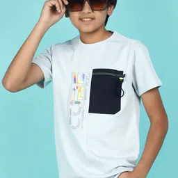 V-Mart Boys Typography Printed Pockets Cotton T-shirt-picture-31
