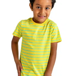 Campana Kobe Boys Striped Half Sleeves Round Neck Cotton T-shirt-picture-23