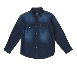 Pepe Jeans Boys Blue Faded Pure Cotton Casual Shirt-image-56
