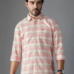 British Club Standard Slim Fit Tartan Checked Oxford Cotton Casual Shirt image 1