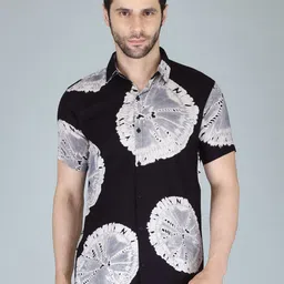 BASE 41 Slim Fit Floral Printed Spread Collar Casual Shirt-picture-12