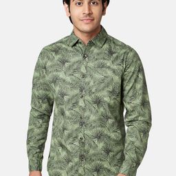 YU by Pantaloons Men Green Cotton Slim Fit Floral Printed Casual Shirt-picture-19
