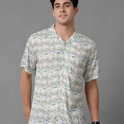 Voi Jeans Abstract Printed Classic Slim Fit Casual Shirt-image-53