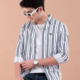 The Indian Garage Co Men Regular Fit Striped Casual Shirt-picture-25
