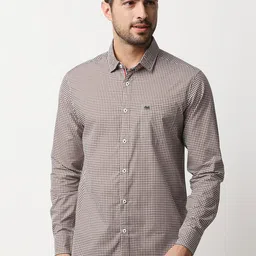 Thomas Scott Men Brown Relaxed Gingham Checks Checked Pure Cotton CasualSustainable Shirt-picture-19