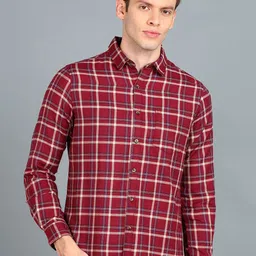 Urbano Fashion Slim Fit Tartan Checks Checked Cotton Casual Shirt-picture-26