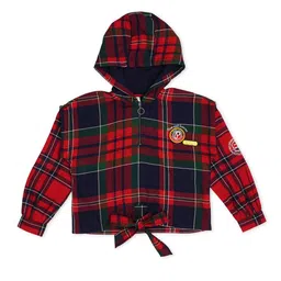 Pepe Jeans Girls Red Tartan Checked Casual Shirt-image-28