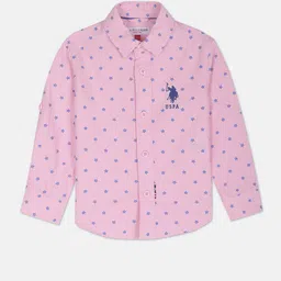 U.S. Polo Assn. Kids Boys Spread Collar Conversational Printed Pure Cotton Casual Shirt-picture-33