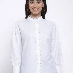 Style Quotient Women White Regular Fit Solid Casual Shirt-picture-11